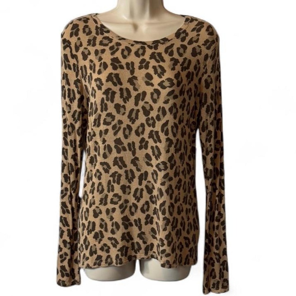 Express One Eleven Lightweight Leopard Print Top, Women's Size M
